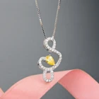 Snake 925 Dropship Ladies Fashion Semi Citrine Snake Design Pendant 925 Sterling Silver Necklace