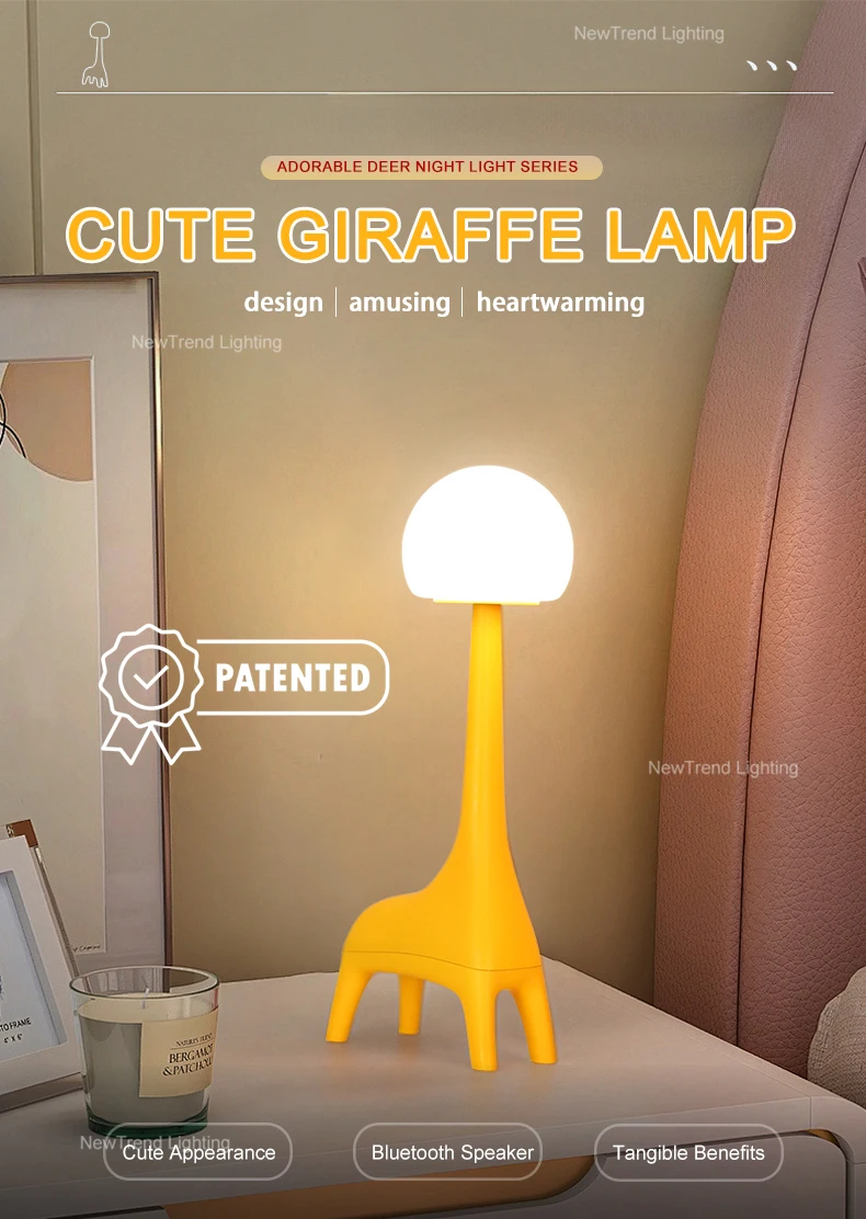 p2641ta adorable giraffe shaped kids rechargeable perfect for baby room childrens bedroom led night light-0