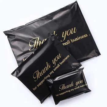 Custom Text Image Self Seal Mailing Bags, Private Logo Design Express Waterproof Shipping Envelope Black Mailer Poly Bags.