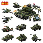 COGO 8 In 1 Assemble Building Blocks Set Military Police Car Bricks Toys For Kids Boys Play