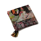Scarf New Fashion Ladies Printing Bird Pattern Scarf Printed Hijab Voile Shawl With Tassels Scarf