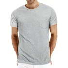 Pocket OEM/ODM Mens Casual Shirts Workwear Short Sleeve Fashion Solid Crew Neck T-Shirt Cotton Workout Pocket Tee