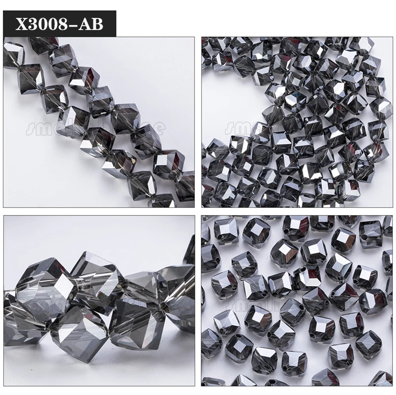 product 10mm austria diagonal hole cube square beads for bracelet making women diy accessories blue glass crystal beads wholesale-42