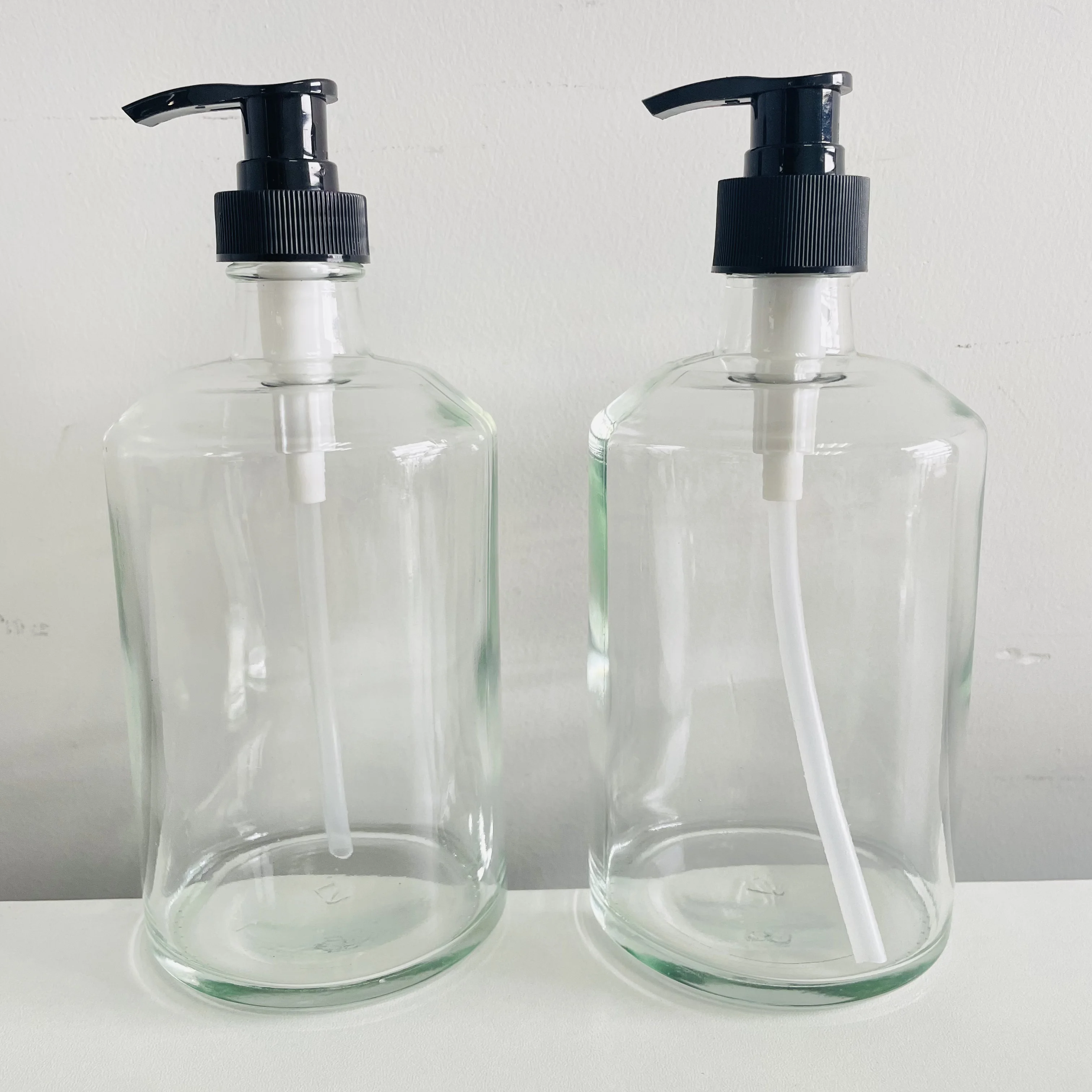 Luxury 500ml Empty Shower Gel Glass Bottle Hair Conditioner Shampoo Body Wash Hand Soap Tirrger Spray Loiton Pump Glass Bottle