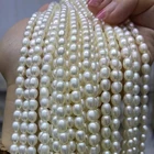 Pearl 4-10mm Rice Bead Shape Pearl Semi-finished Freshwater Pearl Strand