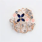 Brooch Brooches High Quality Plant Brooch Beautiful High Grade Round Flower Brooch Wedding Rhinestone Brooch
