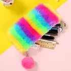 Pencil Case Stationery Box For Primary And Secondary School Students Colorful Plush Pencil Case