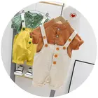 Boy Kids Clothing Set Boys/Girls Clothes New 2020 Baby Boy Pocket Dinosaur Denim Overalls Summer Dresses