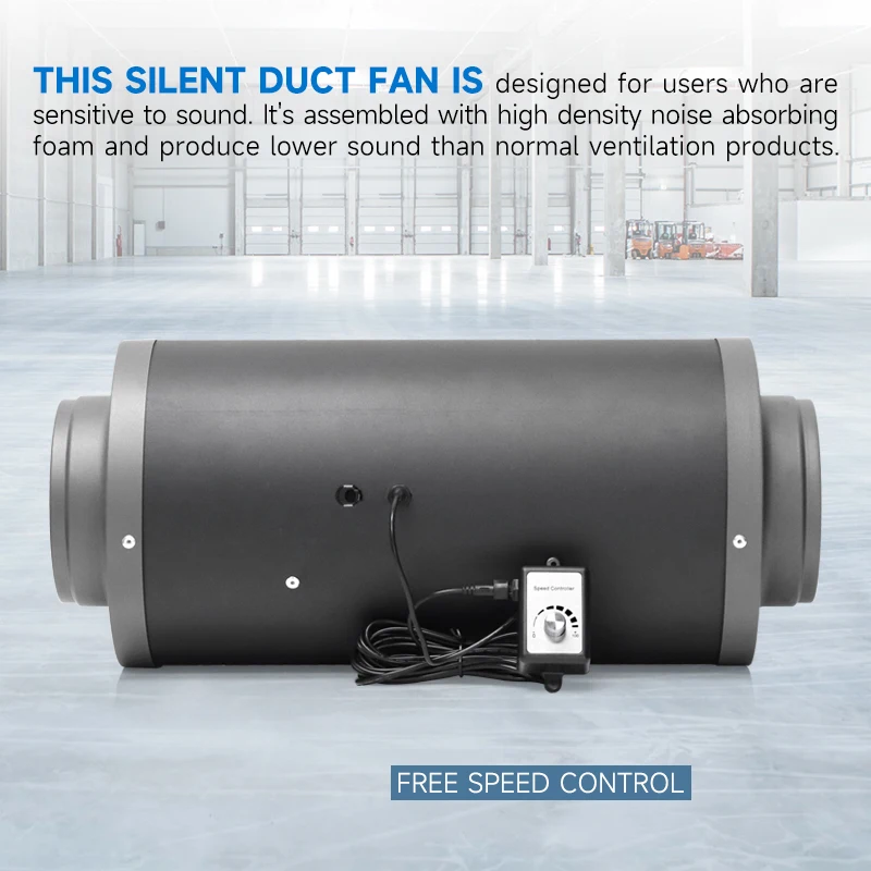Silent Duct Exhaust Fan, CFM, 10'black - detail 10