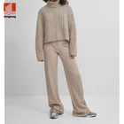 Down Sweater JL Winter Thick Short Turn Down Collar Sweety Lady Woolen Fashion Knitted Woman Sweater