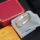 Bracelet NAKAMURA Trendy Rose Gold Bling Custom Stinless Steel Luxury Brand Bracelet LOVE Luxury Bangle