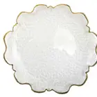 Plate Dish Plate Plate European Style Round Shape Dessert Fruit Plate Dish With Gold Rim