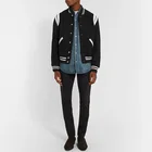 Vintage Bomber Jacket Bomber Jacket Embroidery Cropped Zip Jackett