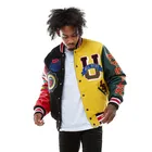 Jacket 2021 New Wool Jacket Leather Sleeve Men's Baseball Uniform Jacket Custom Embroidered Logo