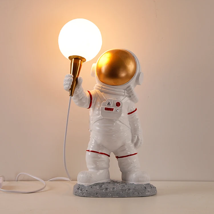 Creative astronaut resin table bedside for babies kids table light