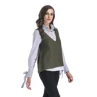 Low-cut V-neck Sweater Sleeveless Solid Color Casual Ladies' Knitted Vest