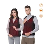 Black Men Heated Vest Men Women Outdoor USB Far Infrared Heating Vest Jacket V-neck Black Men's Heated Vest