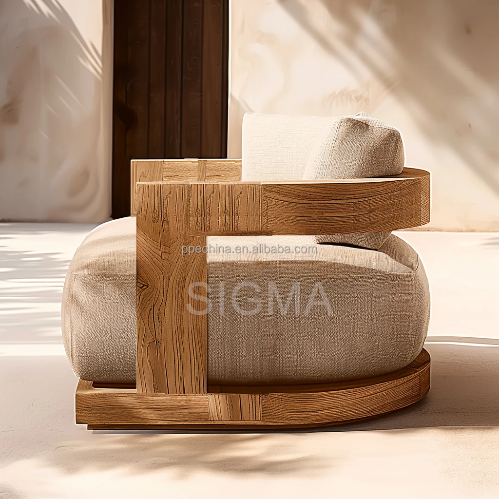 Luxury teak wood sofa wholesale customized outdoor patio furniture set new garden sofa