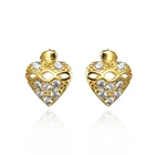 Earrings Gold Love Studded With Diamond Hollow Earrings Female Fashion Generous Gold Heavy Industry Earrings