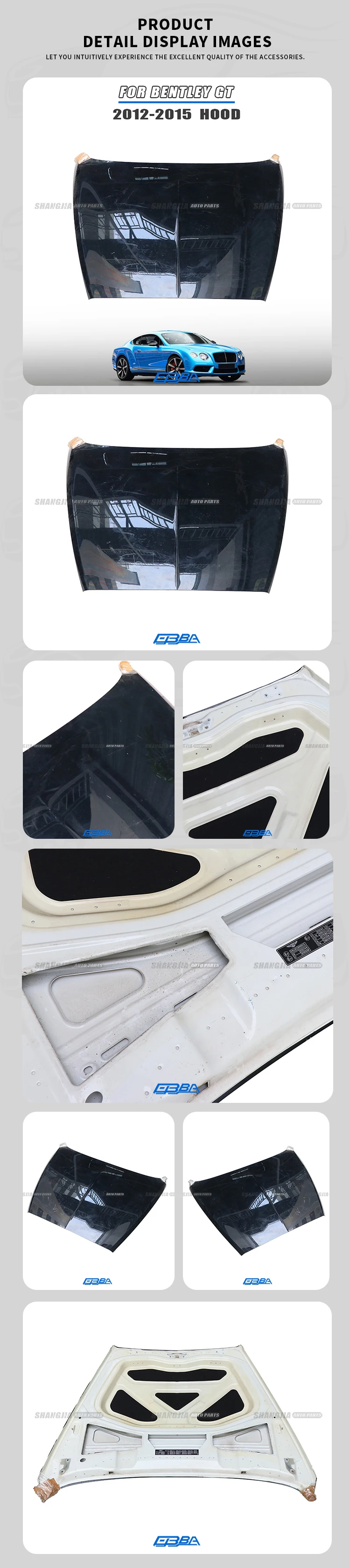 Bonnet Black Aluminum Hood For Bentley Continental GT High Quality Original Used Auto Parts supplier