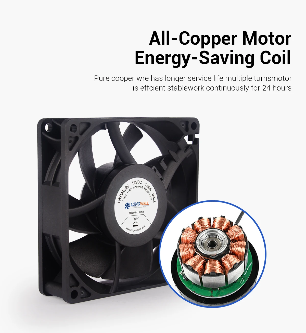 Axial Flow Fan, LONGWELL, 92X92X38, 9238, BLDC - detail 16