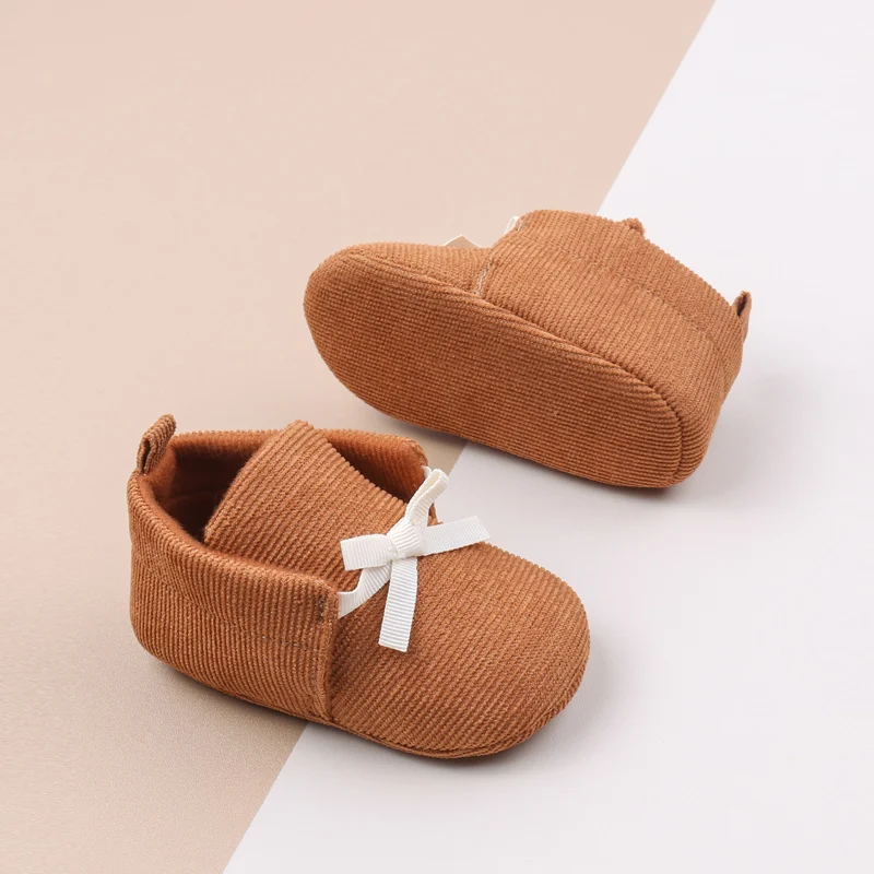 New Arrival Lace-Up Corduroy Material Soft Sole Baby Newborn Boy Shoes Spring Autumn supplier