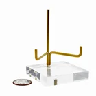 And Lucite Detachable Brass Stand And Lucite Fossil Display Block Clear Cast Acrylic And Metal Support Mineral Holder