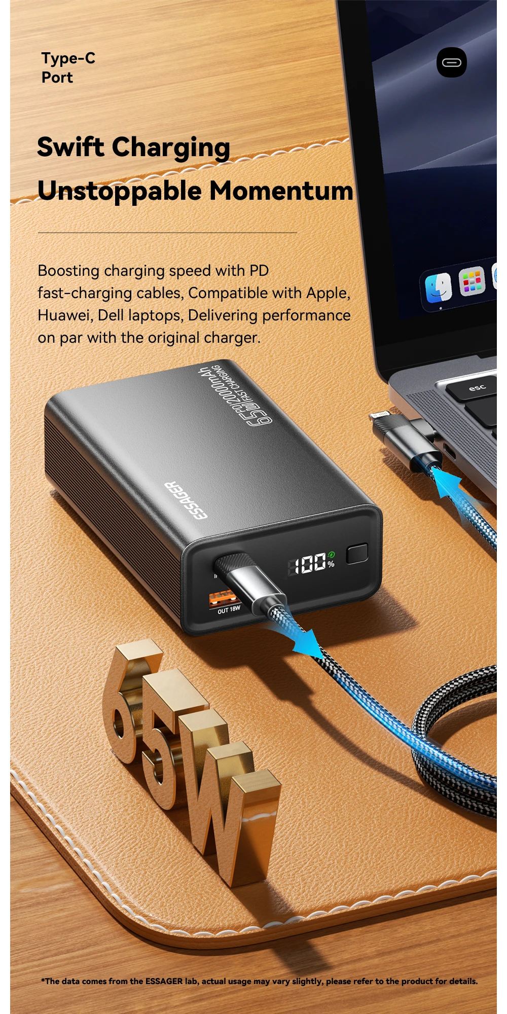 Essager Power Bank 20000mAh 65W Charge Rapide PD avec Écran Digital Maroc 5 Haa335ff5f9ce4375b36f79cabc2641e1N Essager Power Bank 20000mAh 65W Charge Rapide PD avec Écran Digital Maroc