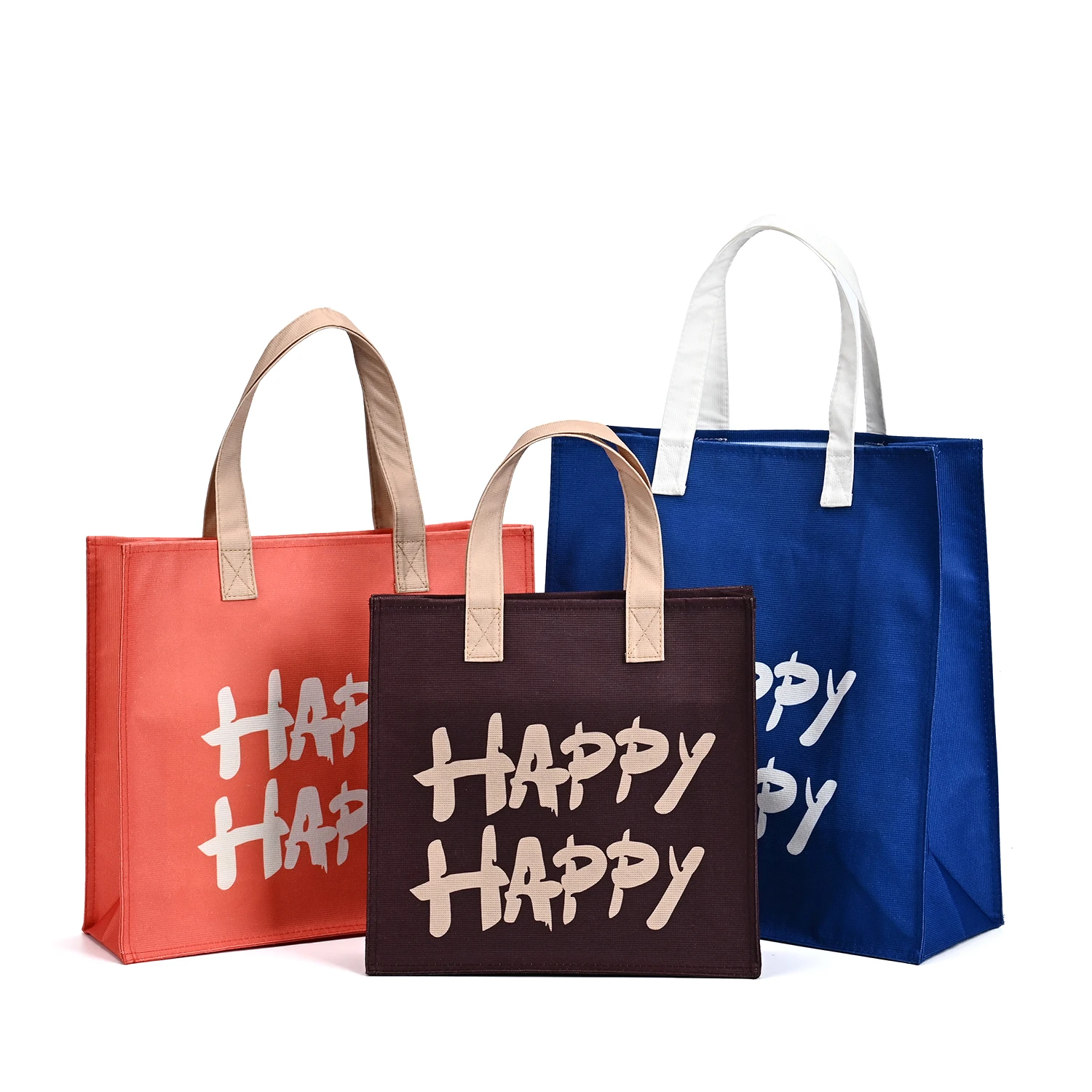 Wholesale Promotion Colorful logo Printed Custom Size RPET Bags Shopping Bags with logo Printed Tote Bags manufacture