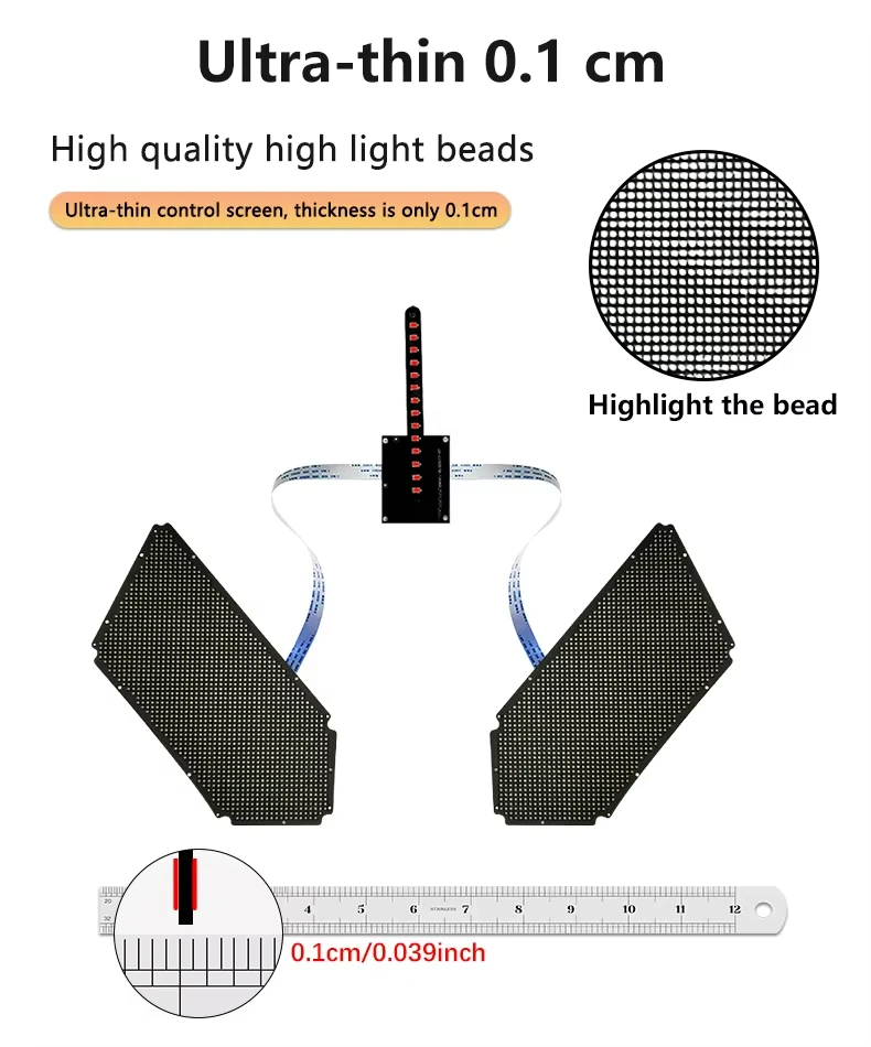 LED Display Car Headlight  Phone Programmable LED Eye Screen  Chinese Wholesale RGB Controlled Back Pack Led Screen