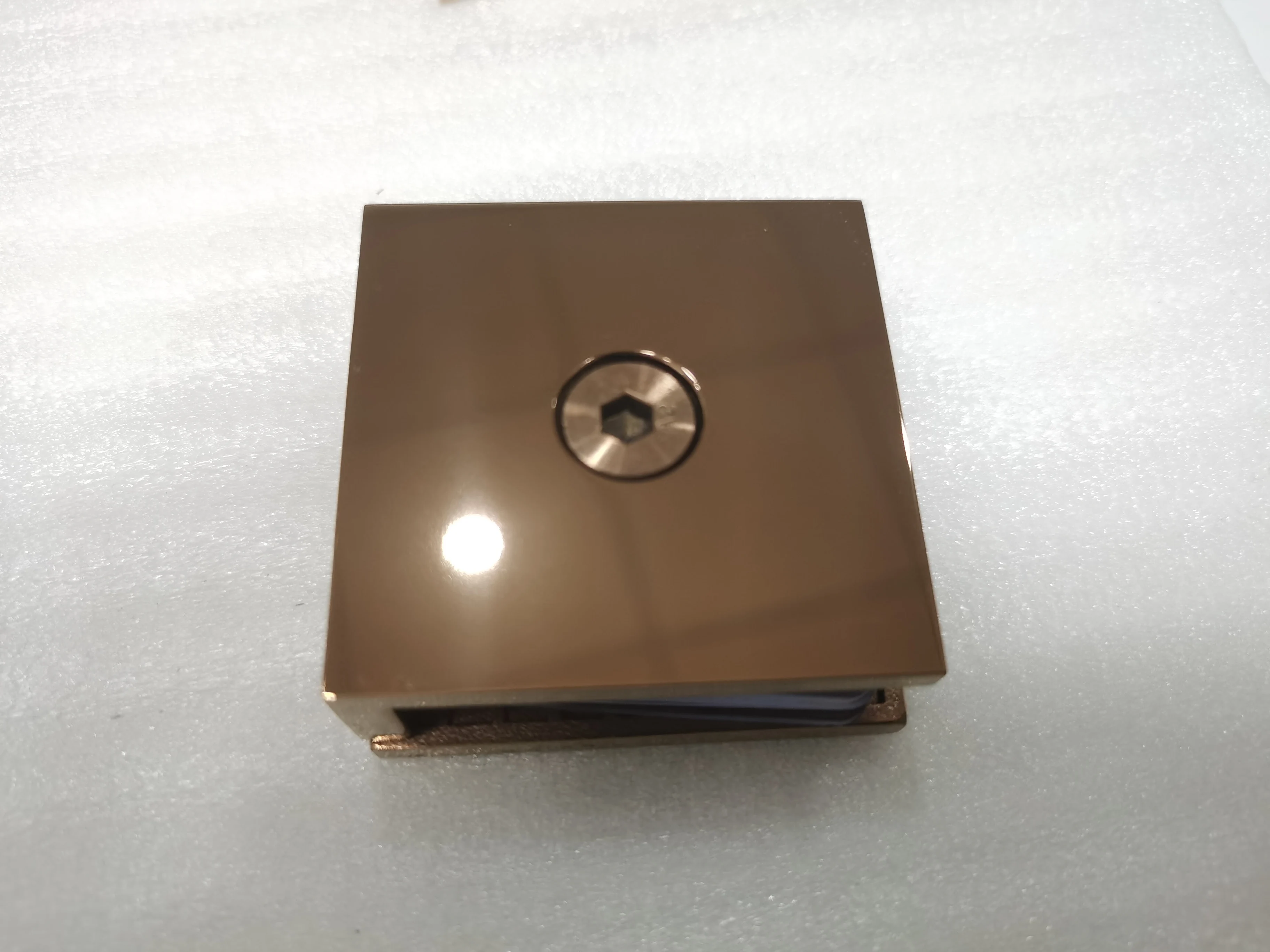 Rose Gold Quality Glass Clamps Square Wall to Glass Clip Casting Clamp for Shower Fittings