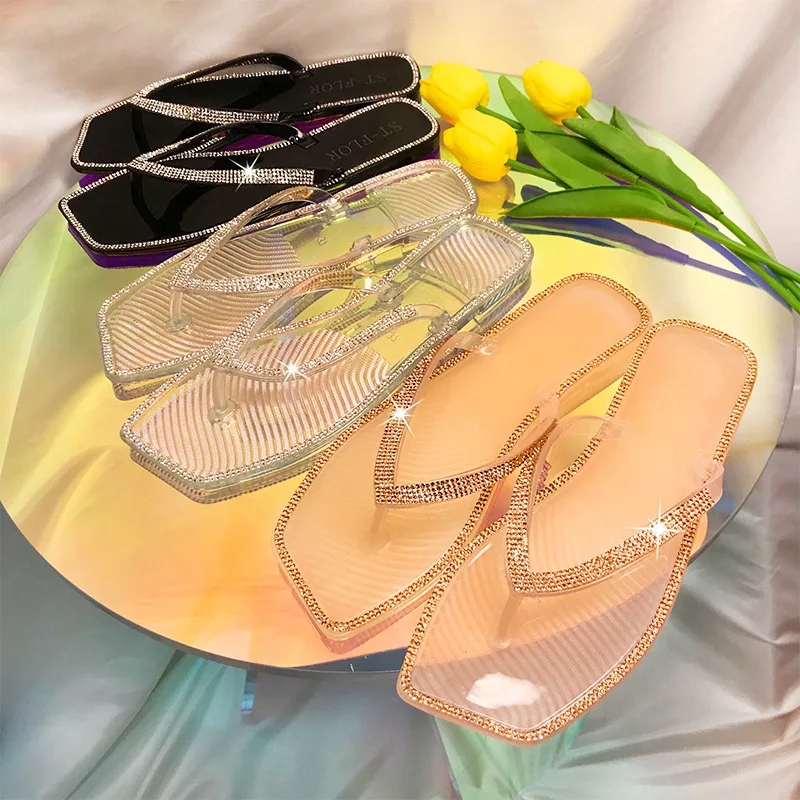 women's clear jelly flip flops