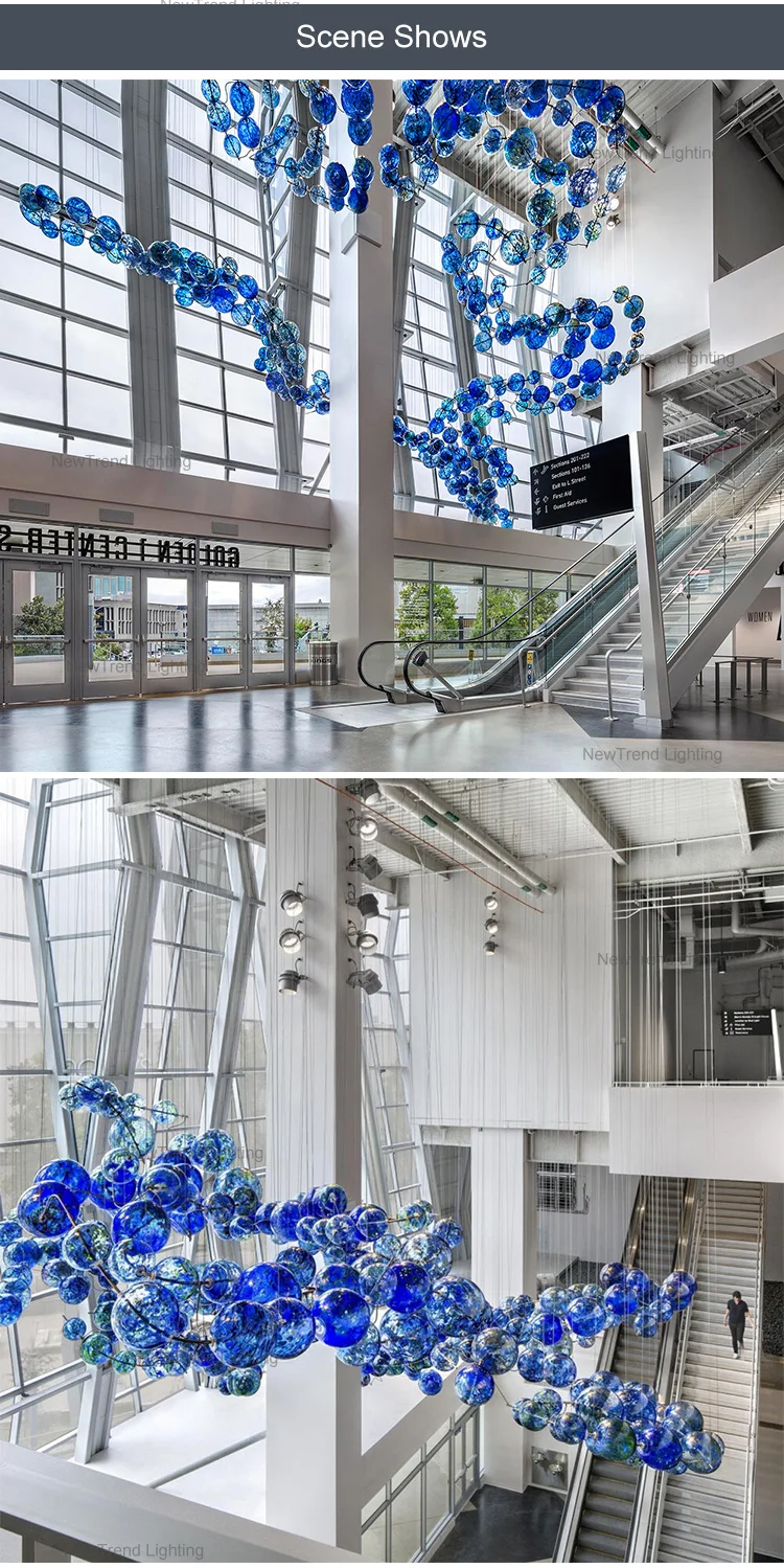CPL-220 Modern Style Indoor Decoration Hanging Lighting Hotel Lobby Restaurant Glass Ball Chandelier supplier