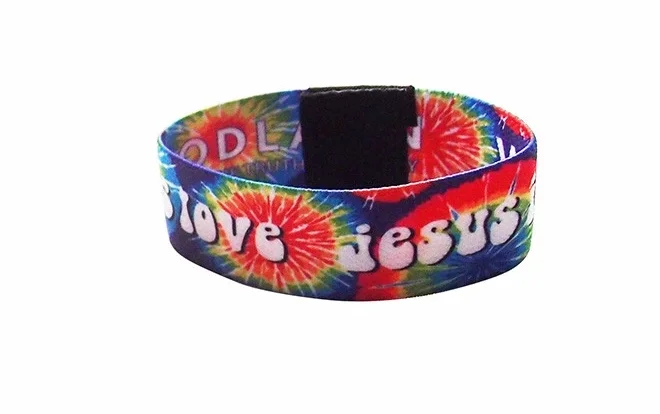 rfid recycle cloth fabric bracelet custom logo woven polyester elastic wristband for access control-2