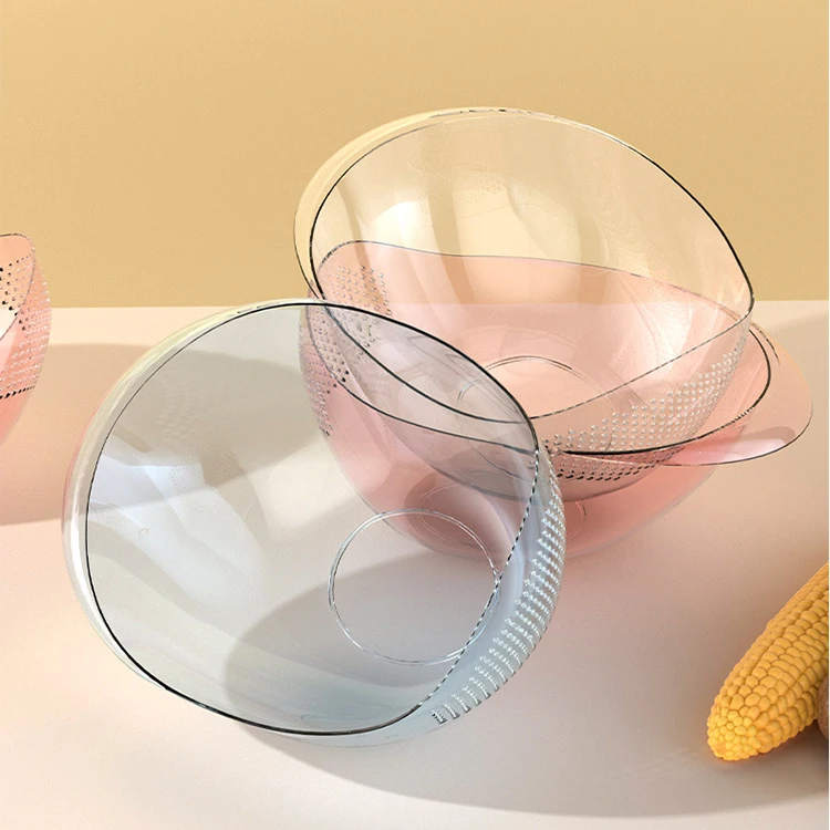 Small Kitchen Tool Flexible Translucent Mesh Rice Washing Basket for Pasta Strainer