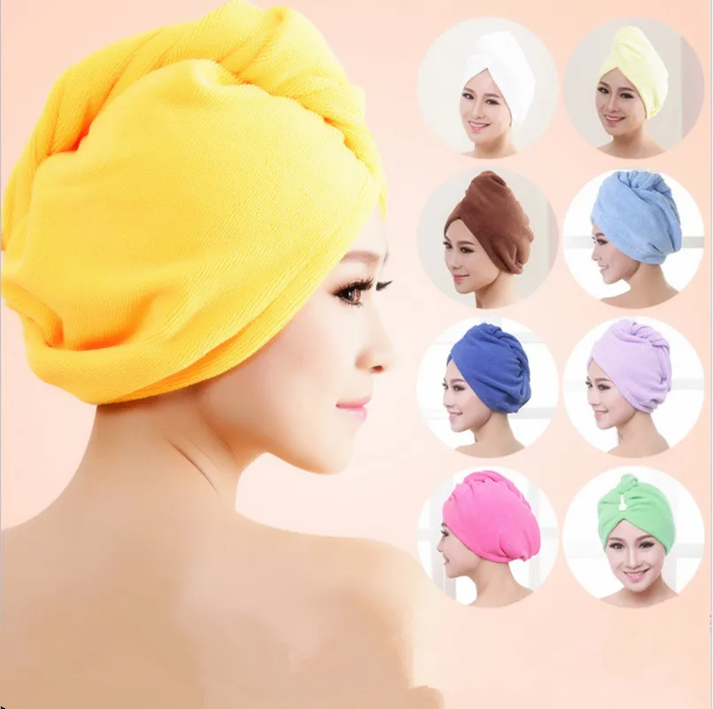 H537 Bathing Tools Women Girls Lady Turban After Shower Head Wrap Towel Microfibre Hair Drying Wrap Quick Dry Hair Hat