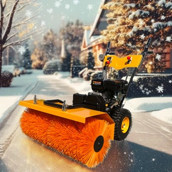 Snow Cleaner Road Sweeper Economic Gas Powered Snow Power Broom Dust Cleaner Road Sweeper machine