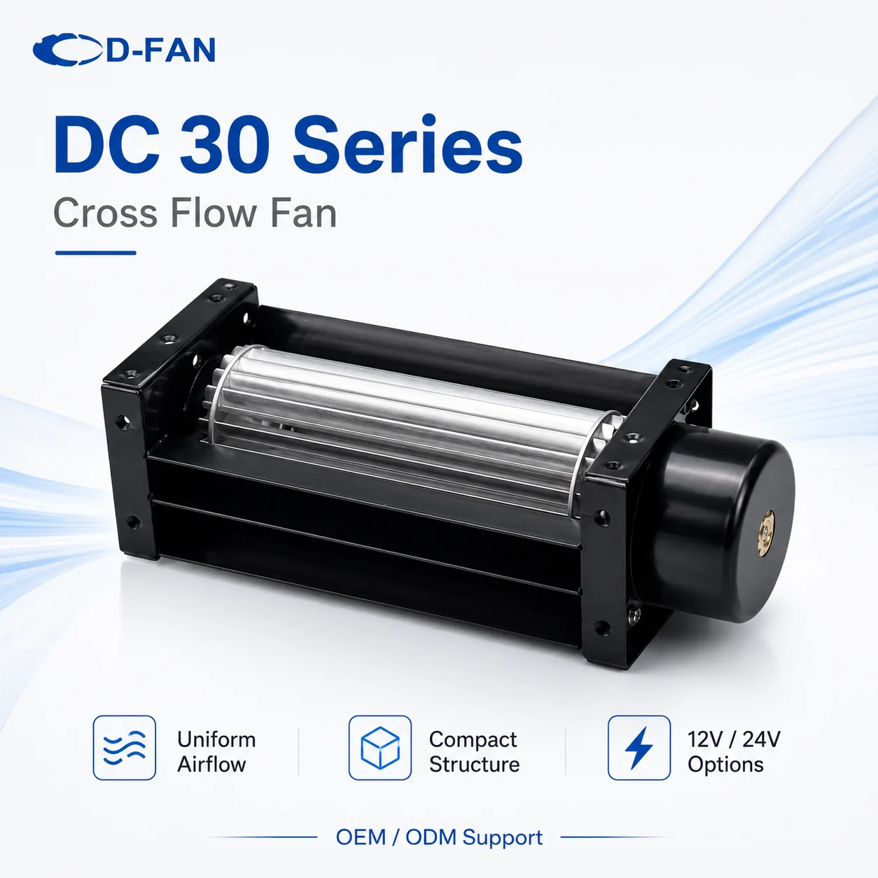 Cross Flow Fan, 12v, 24v, 300mm, Tangential - detail 2