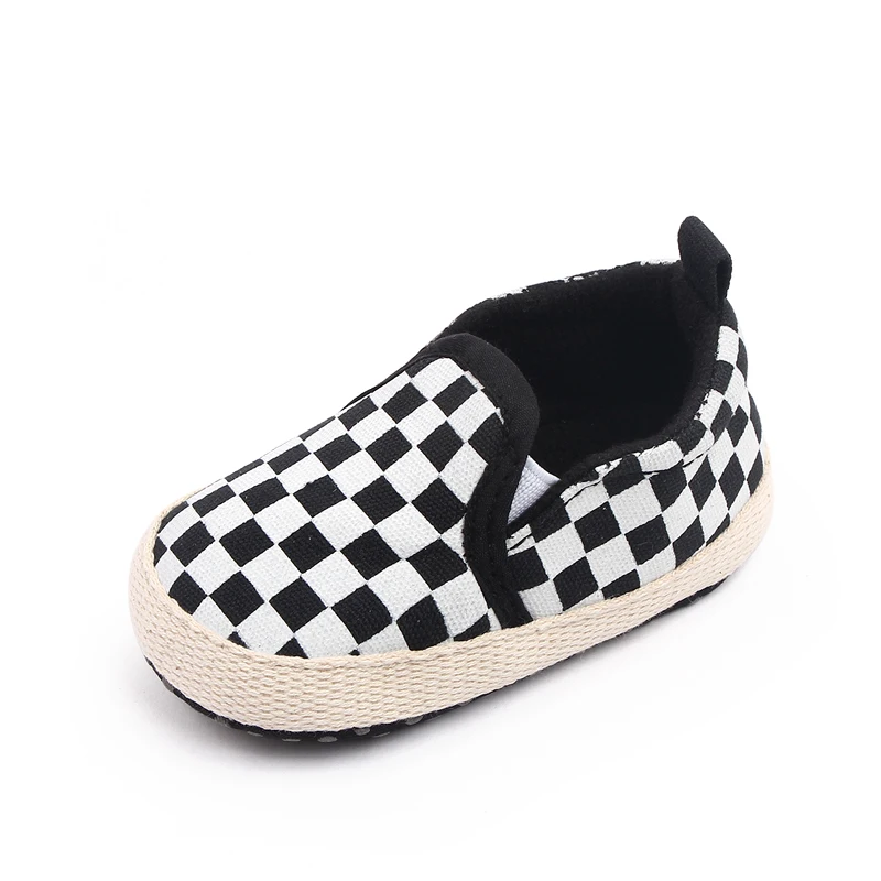 Spring and Autumn Baby Boys Solid Color Striped Soft Soled Peas Infants Toddler Shoes details