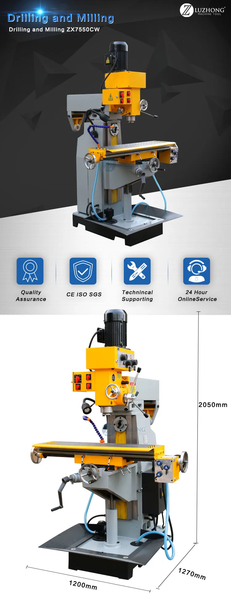 Milling Machines Multi Function Vertical Horizontal Drilling Milling