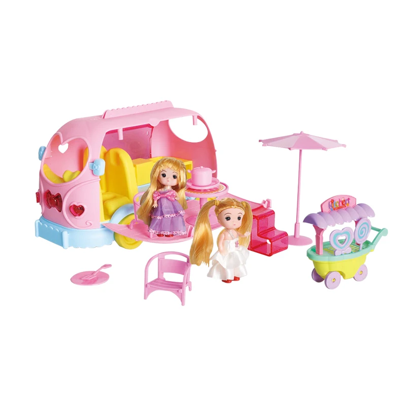 Mobile ice cream cart dining car custom baby doll accessories diy toy