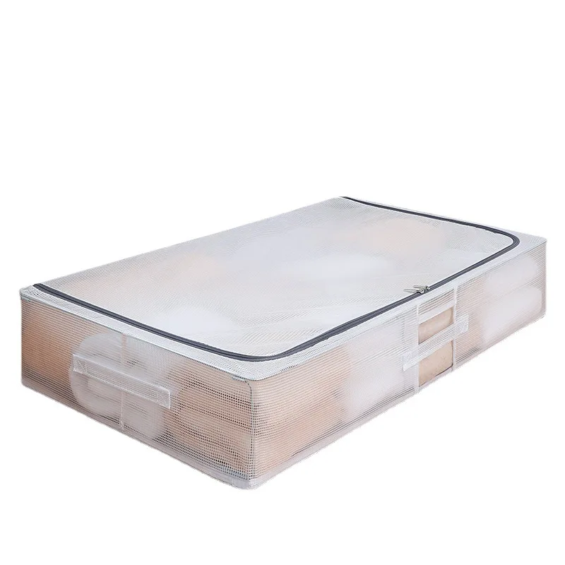 Steel frame Zippered Under Bed Bag 3 Pack | Used for Underbed Clothes Linen Storage Blanket Sweater Duvet Storage