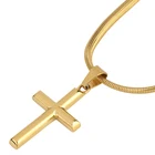 Snake Collar Simple Non Tarnish Hiphop Charm Jewelry Snake Chain Cross Gold Pendant Necklace For Gift