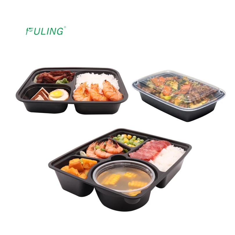 5-100 Microwave Hot Cold Food Takeaway Containers 1 2 3 Compartments With Lids 
