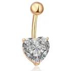 Navel Accepted Navel Button Body Piercing Jewelry Heart Shape Zirconia Belly Rings For Women