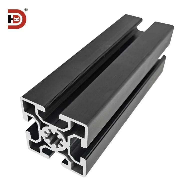 5050 Black Industrial Extruded Aluminum Profile Automation Equipment for Machining 5050 Aluminum Alloy Profiles details