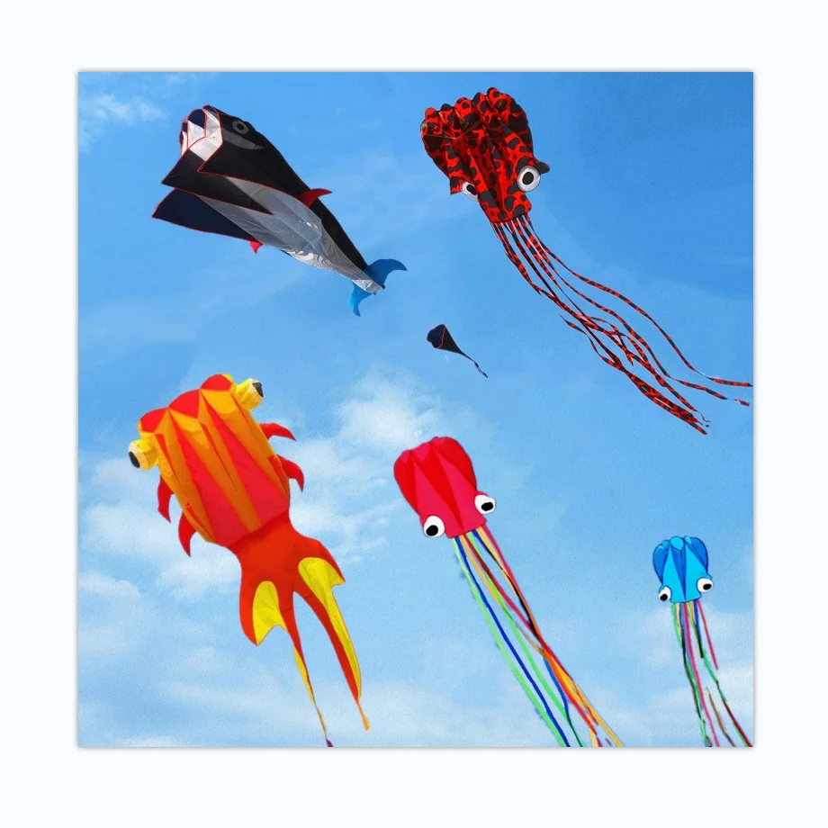 3D 4meters Stunt huge green octopus POWER Sport Kite outdoor toy free shipping a 