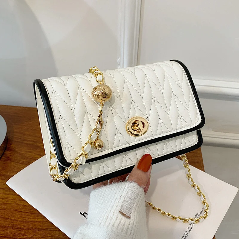 HUAYI  Small Square Chain Women Handbags Chain Strap Messenger Purses Fashion women's shoulder bags