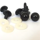 Doll Black 100Pcs/Bag 18mm DIY Doll Toy Eyes Black Plastic Safety Eyes Puppets Doll With Washers