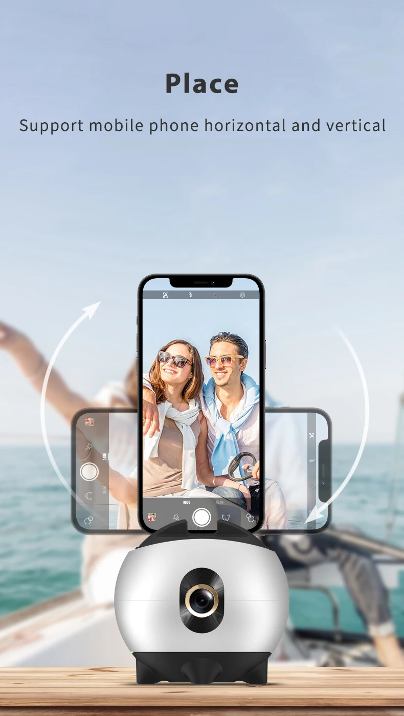 Hot Sell On Amazon! Portable Small Phone Holder 360 Object Auto Human Motion Tracking Smart Shooting for Video Recording